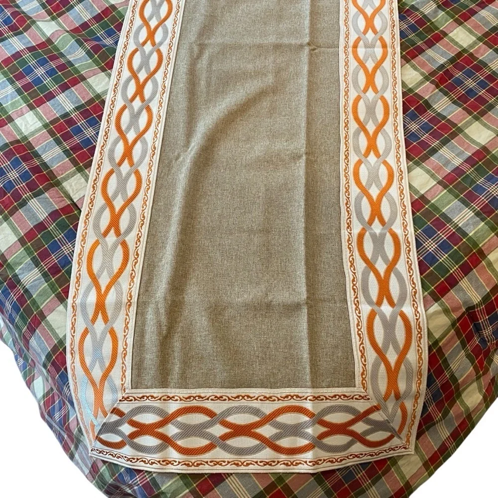 NWT ARTABLE Rectangle Tan Orange Cream Table Runner 16